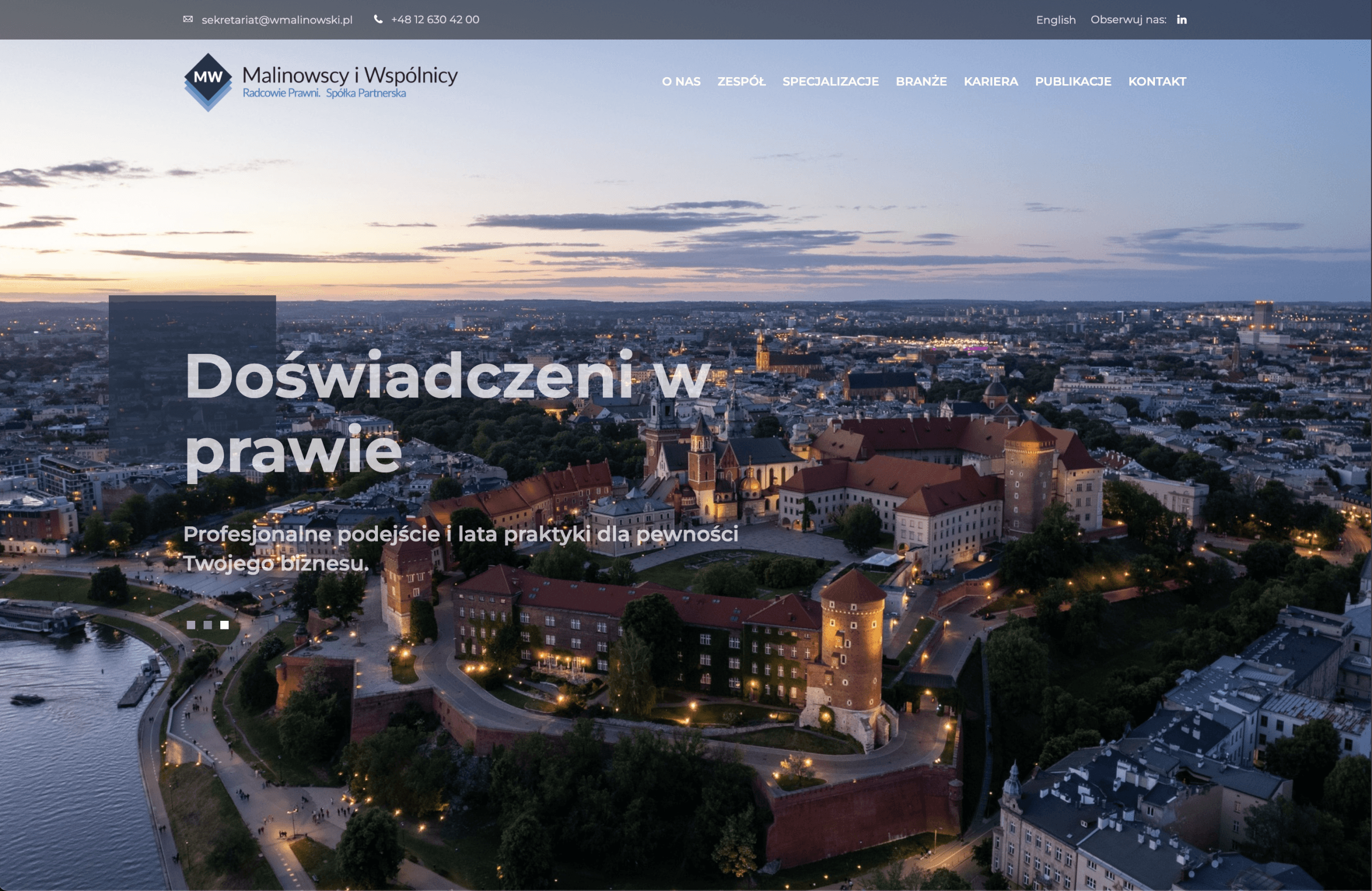 Nowa strona, która porządkuje komunikację kancelarii i jej specjalizacje.