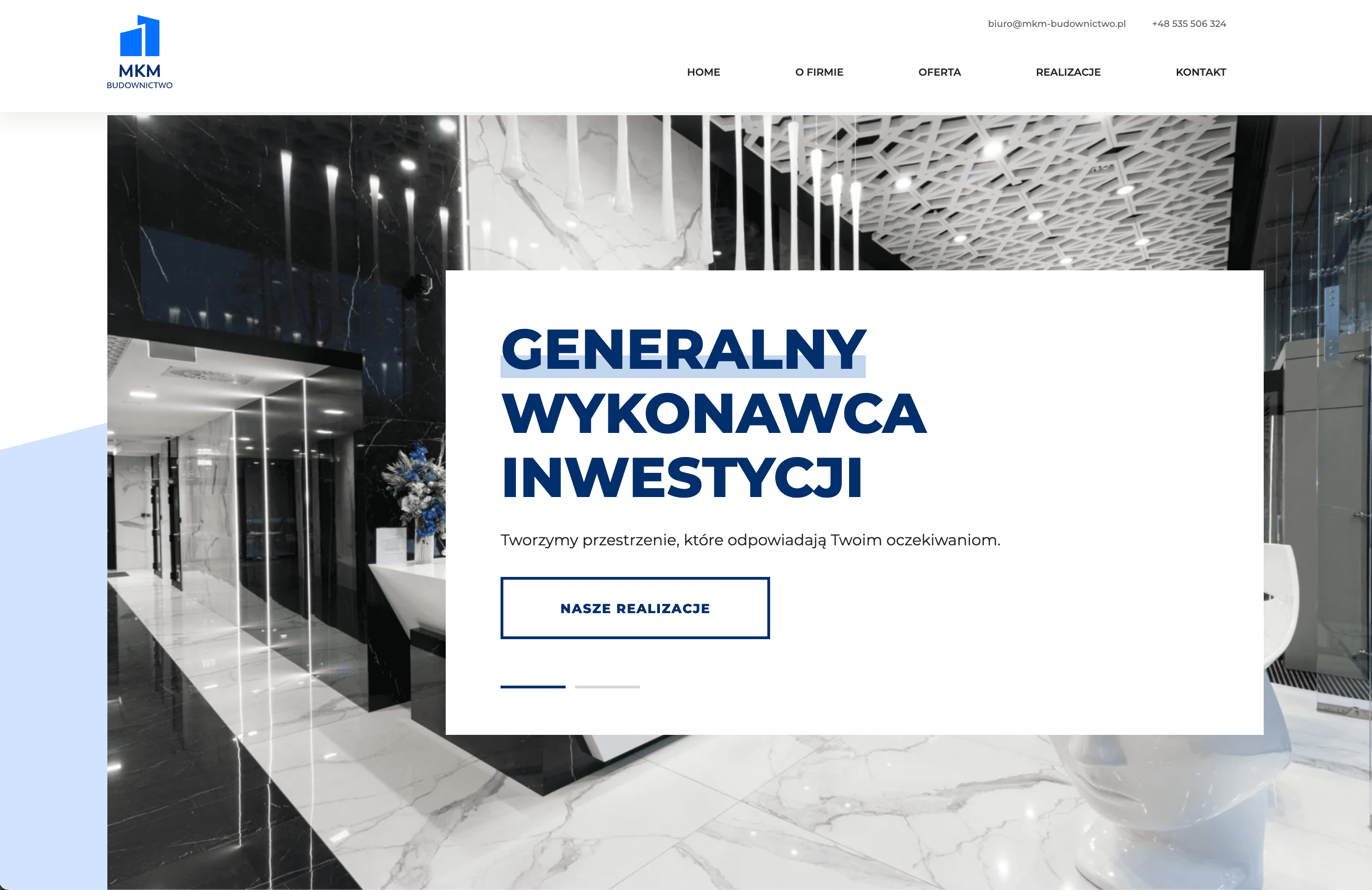 Z prostej wizytówki do pełniejszej strony firmy budowlanej.
